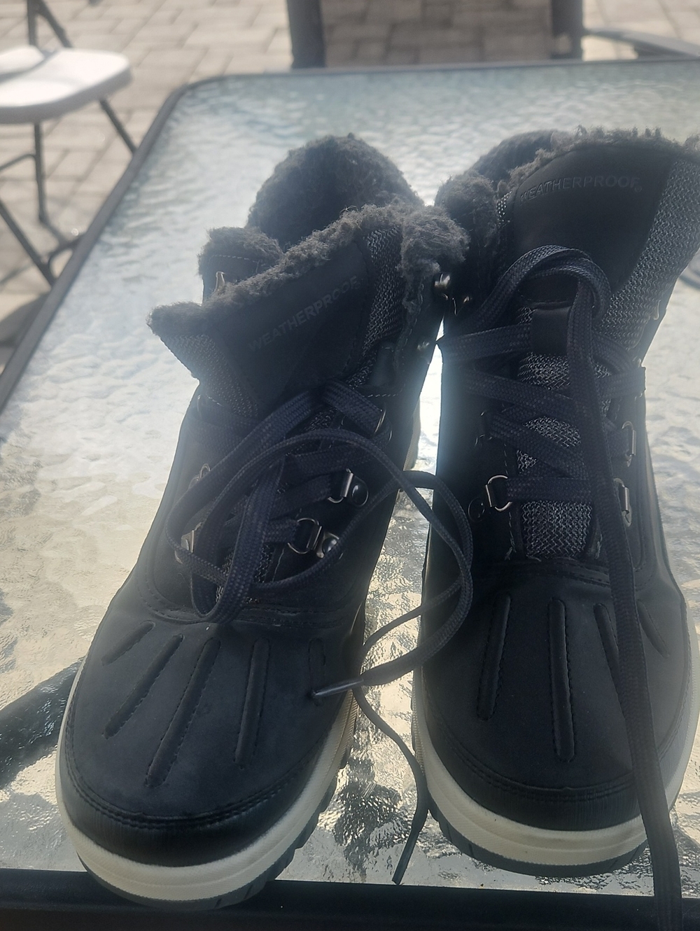 Weatherproof Men's Black Insulated Lace-Up Winter Boots